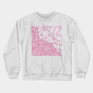 Abstract Half and Half Hot Pink Crewneck Sweatshirt